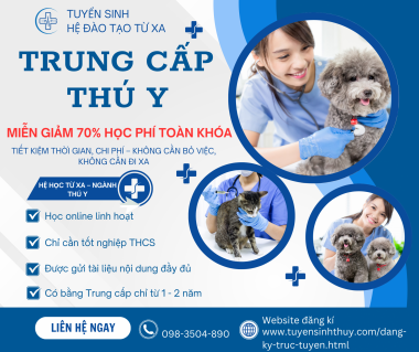 TUYỂN SINH TRUNG CẤP THÚ Y TỪ XA – HỌC THÚ Y ONLINE CHÍNH QUY – GIẢM 70 PHẦN TRĂM HỌC PHÍ
